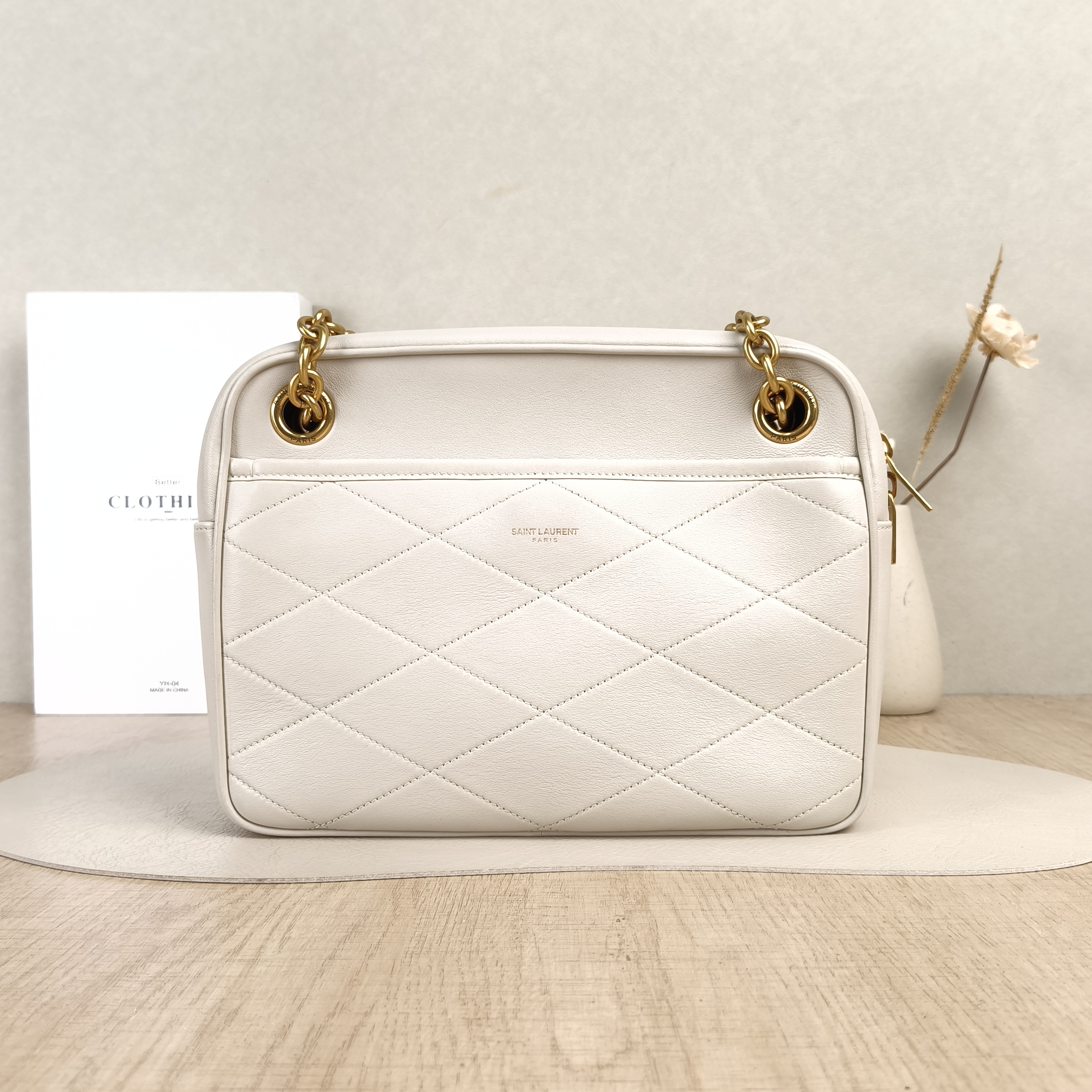 SAINT LAURENT Crossbody Bag LE MAILLON Camera Bag White Lambskin Small25 × 6 × 20 cm