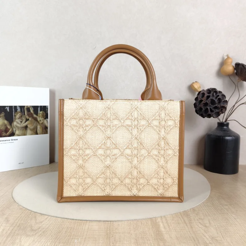 DIOR Top Handle Bag Book Tote Shoulder Strap Edition Brown Woven Small26.5 × 14 × 22 cm — cover view 5 of 5