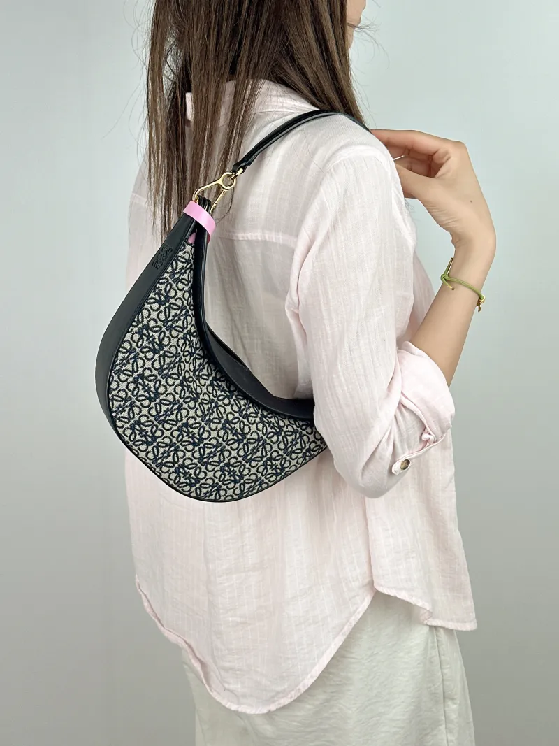 LOEWE Shoulder Bag luna Shoulder Bag Black Canvas Small 30 × 6 × 21 cm — on-model view 2 of 2