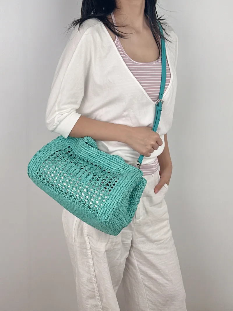 Miumiu Shoulder Bag Woven Woven One Size 29 × 5 × 20 cm — on-model view 2 of 3