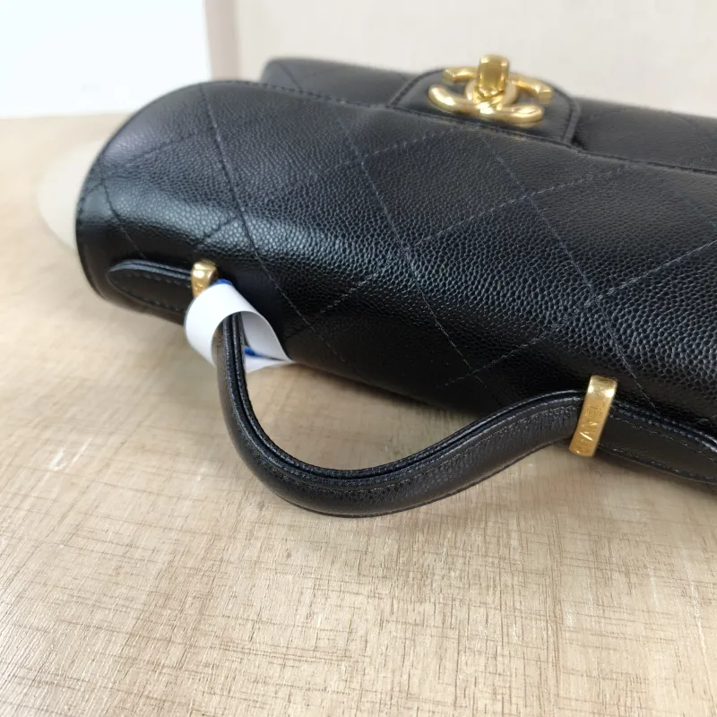 Chanel Crossbody Bag cf Collection Top Handle Bag Black Grained Calfskin One Size 20 × 5 × 13 cm — detail view 12 of 12