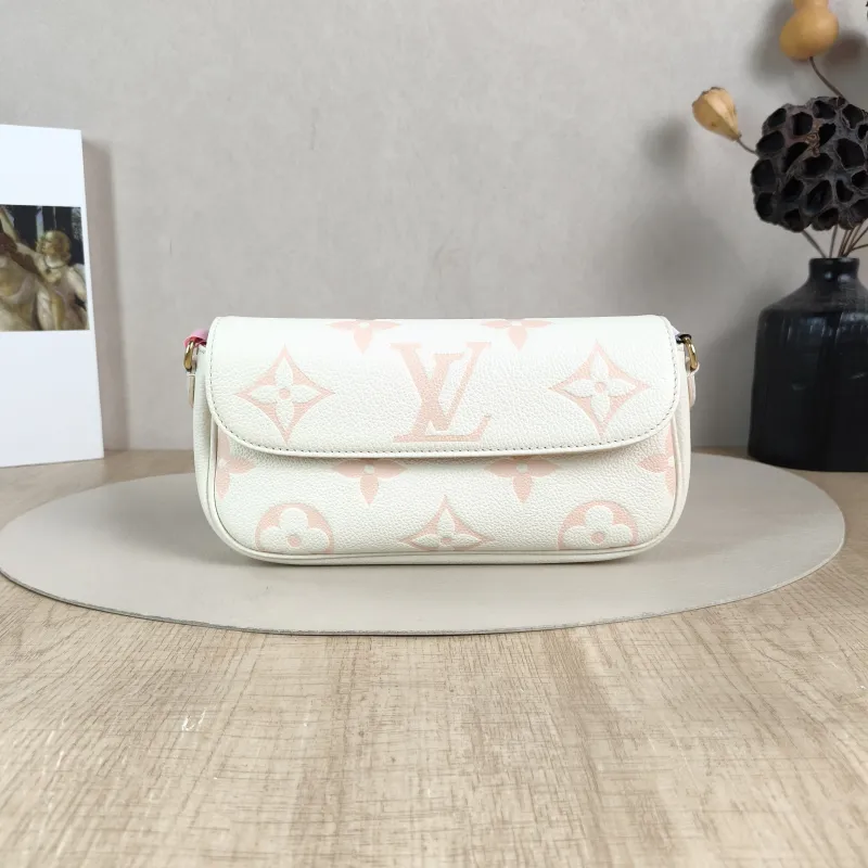Louis Vuitton Crossbody Bag IVY White · Pink Empreinte Embossed Calfskin Small 23.5 × 4.3 × 12 cm