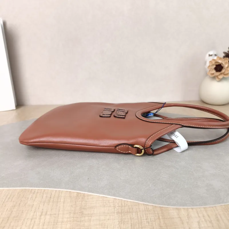Miumiu Shoulder Bag IVY Tote Shopping Tote Caramel Calfskin Mini 20*24 — detail view 1 of 10