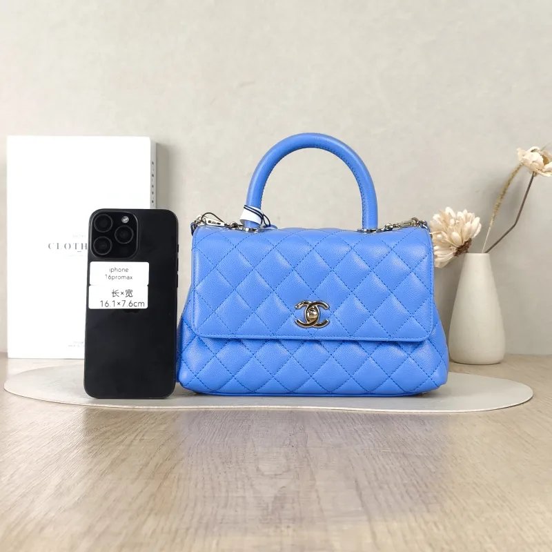 Chanel Top Handle Bag Coco Handle​Blue Grained Calfskin Small24 × 10 × 14 cm — cover view 5 of 5