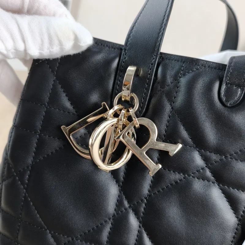 DIOR Top Handle Bag TOUJOURS Edition Black Calfskin Medium 23 × 16 × 24 cm — detail view 8 of 11
