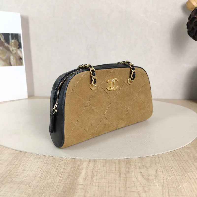 Chanel Shoulder Bag 26p Bowling Bag Brown Suede One Size 20 × 5.5 × 12 cm — cover view 5 of 5