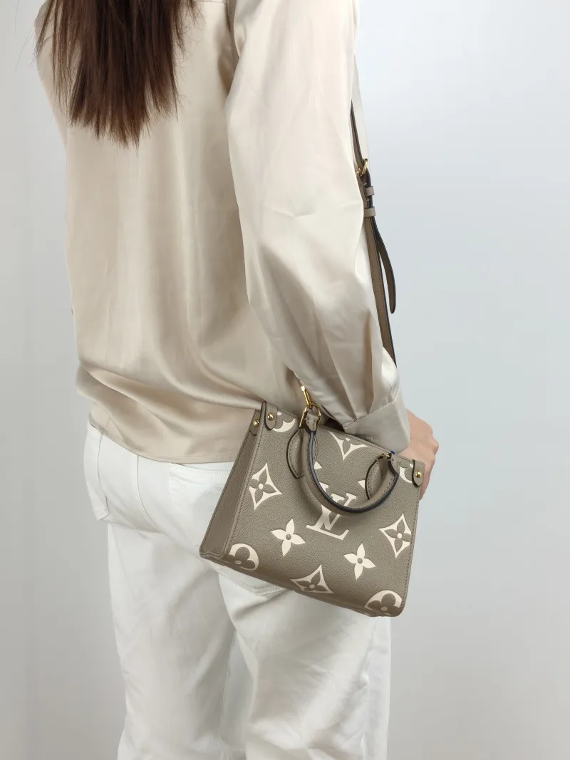 Louis Vuitton Crossbody Bag Onthego BB · White Monogram Empreinte Embossed Calfskin BB 18 × 8.5 × 15 cm — on-model view 3 of 3