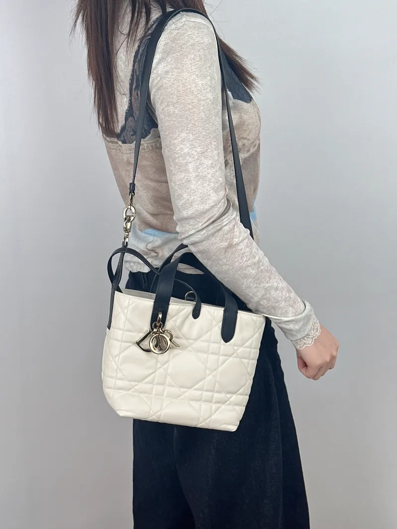 DIOR Top Handle Bag TOUJOURS Edition Calfskin Small18.5 × 12 × 18.5 cm — on-model view 1 of 2