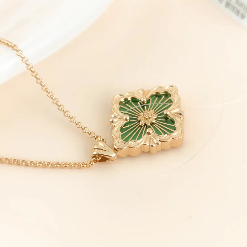 BUCCELLATI Necklace Opera Tulle Stone Pendant Necklace Green Large 2.3-42cm — cover view 10 of 10