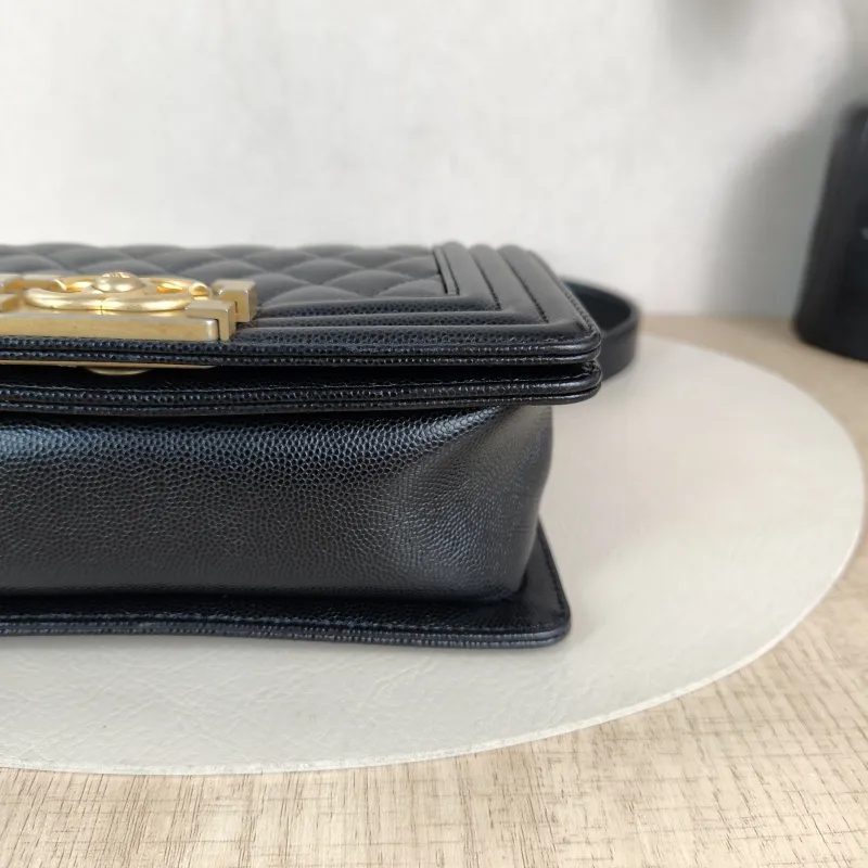 Chanel Crossbody Bag Le Boy​ Black Grained Calfskin Small 20.5 × 8.5 × 12 cm 25 — detail view 3 of 11
