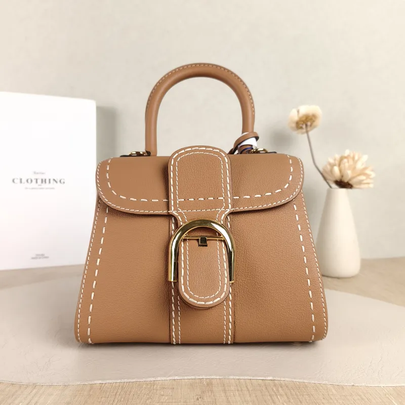 DELVAUX Crossbody Bag Brillant Caramel Calfskin Mini 20 × 11 × 16 cm
