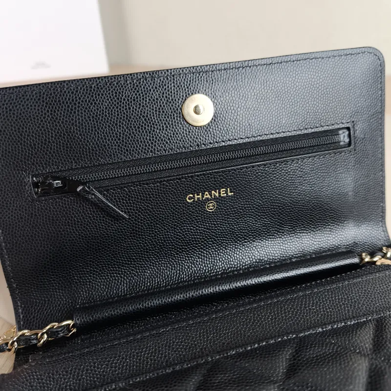 Chanel Crossbody Bag CF WOCWOC Bag coco Black Grained Calfskin Mini 19.2 × 3.5 × 12.3 cm — detail view 9 of 13