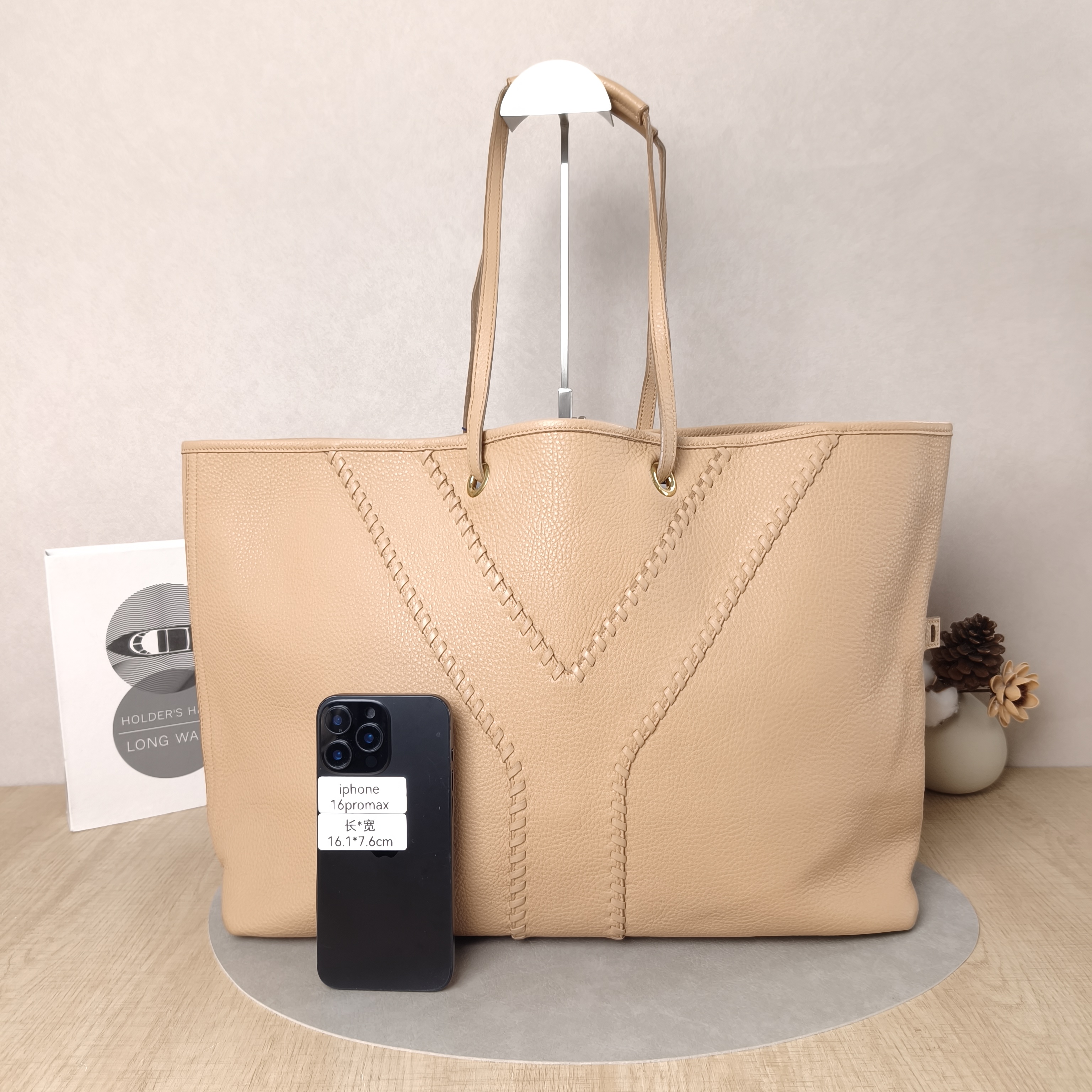 SAINT LAURENT Shoulder Bag Tote Bag Taupe Calfskin One Size41 × 14 × 32 cm — cover view 5 of 5
