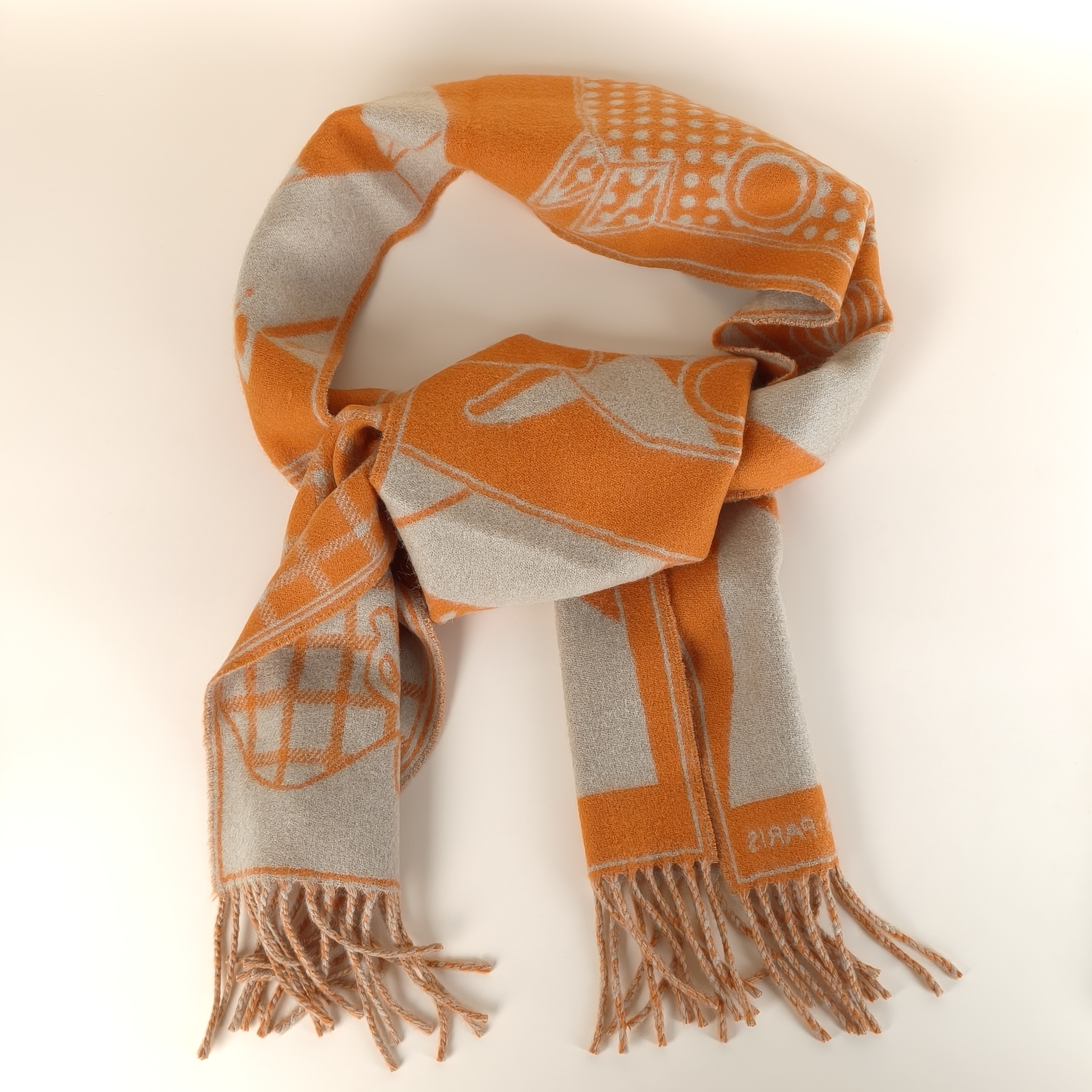 Hermès Scarf Scarf Colorblock Wool One Size144cm