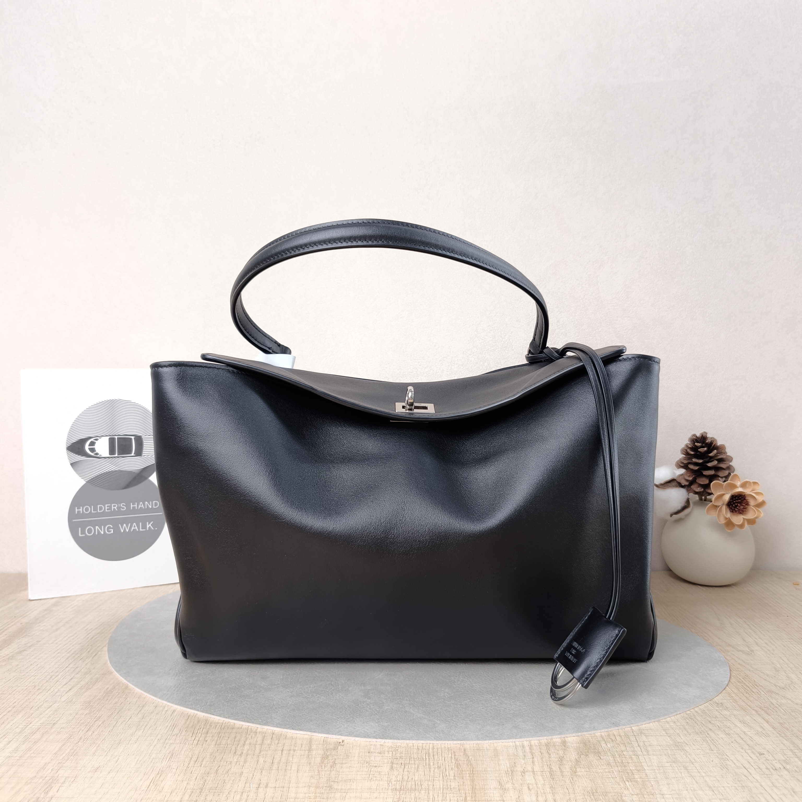 BALENCIAGA Top Handle Bag RODEO Black Calfskin Medium35 × 11 × 23.5 cm