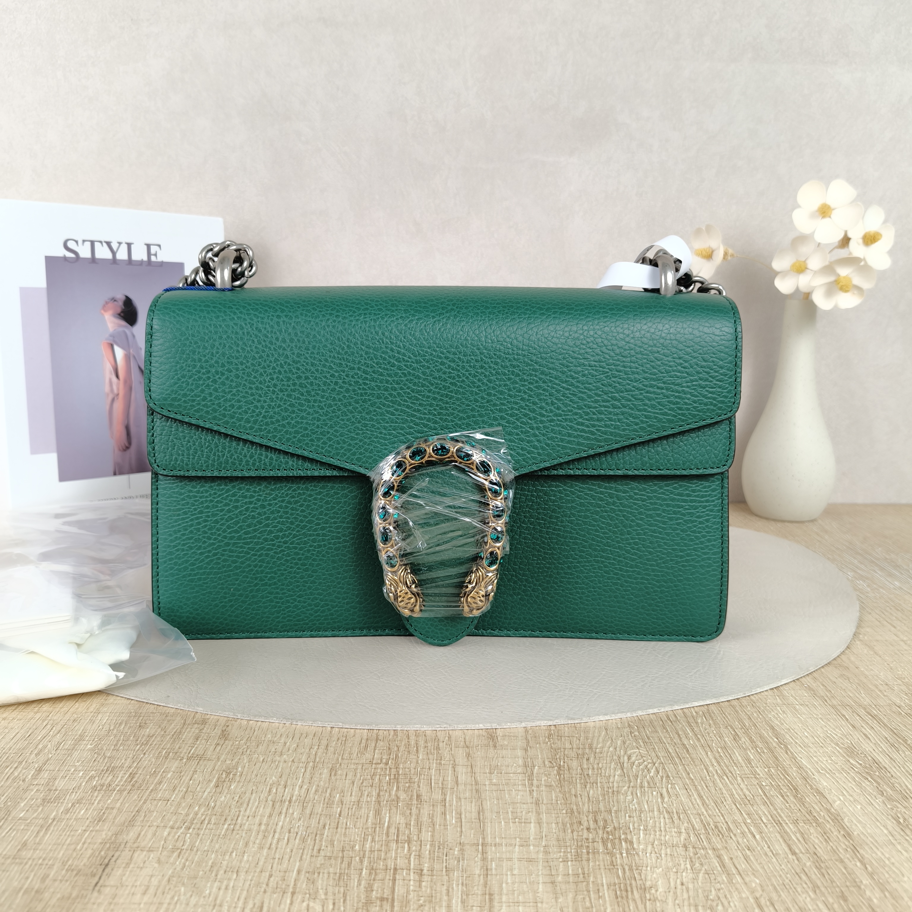 GUCCI Shoulder Bag Dionysus Green Calfskin Medium28 × 9 × 17 cm — cover view 10 of 10