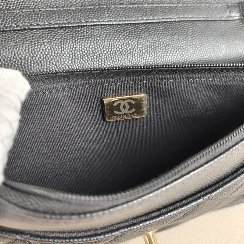 Chanel Crossbody Bag CF WOC Black Grained Calfskin One Size19.2 × 3.5 × 12.3 cm — detail view 9 of 12
