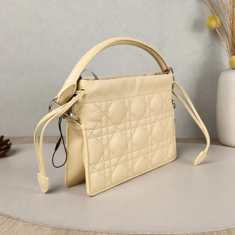 DIOR Crossbody Bag Lady Milly Chain Bag Yellow Lambskin Mini 19 × 5 × 13 cm — cover view 4 of 5