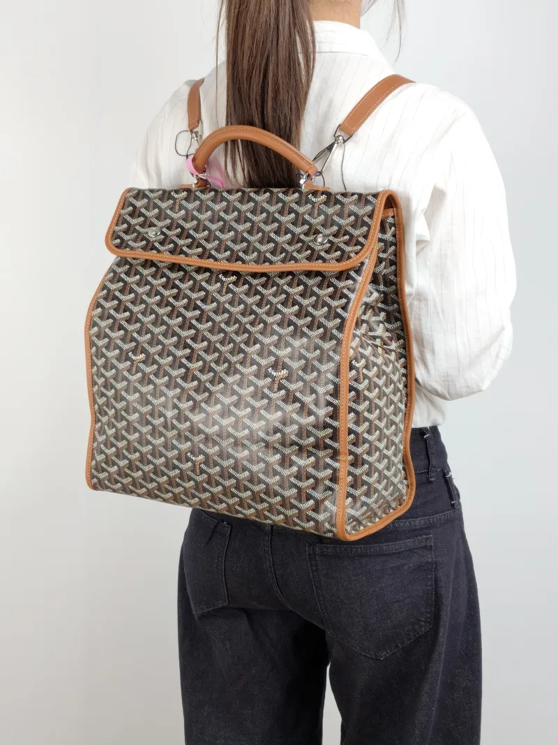 GOYARD Backpack SAINT LEGER Backpack Brown PVC One Size 34 × 15 × 37 cm — on-model view 2 of 2