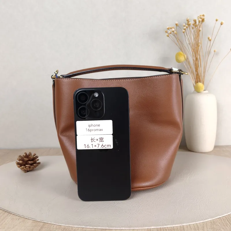 CELINE Crossbody Bag Bucket 16 Bucket Bag Caramel Calfskin Small 16 × 16 × 18 cm — cover view 4 of 5