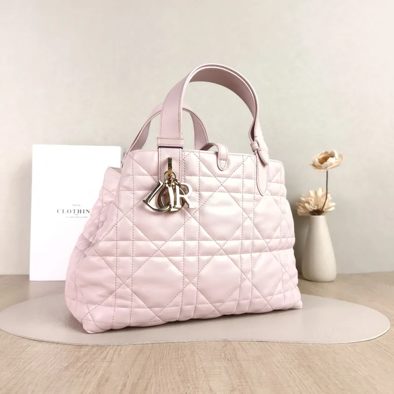 DIOR Top Handle Bag TOUJOURS Pink Calfskin Medium28.5 × 17 × 21.5 cm — cover view 3 of 5