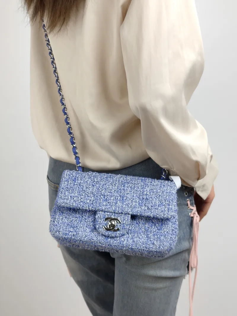 Chanel Crossbody Bag Classic Flap Large Mini CF Mini Blue mini 20 × 6 × 12 cm — on-model view 2 of 3