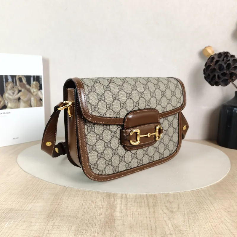 GUCCI Shoulder Bag Horsebit 1955 Horsebit Medium Monogram PVC Medium 25 × 8 × 18 cm — cover view 6 of 6