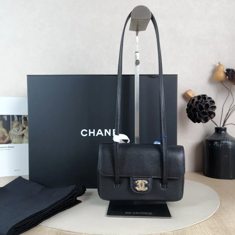 Chanel Crossbody Bag 26p preppy coco Black Grained Calfskin Mini 17 × 5 × 11.5 cm — cover view 4 of 6