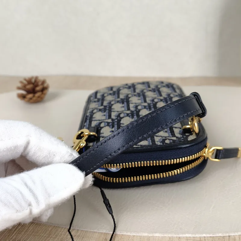 DIOR Top Handle Bag Blue Canvas One Size 10.5 × 2.5 × 18 cm — detail view 5 of 10