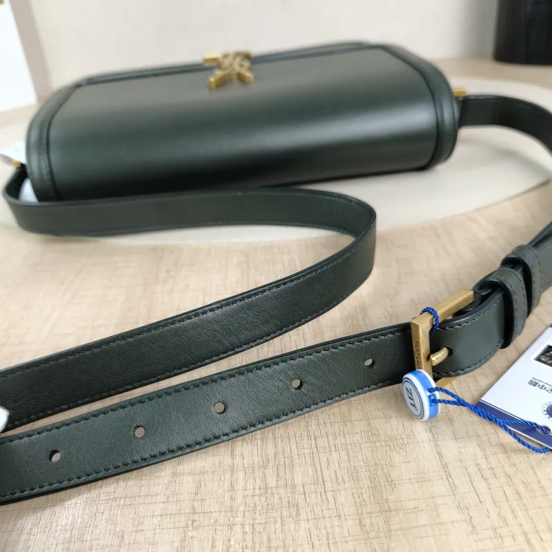 SAINT LAURENT Crossbody Bag Solferino Box Shoulder Bag Green Calfskin Medium23 × 16 × 7 cm — detail view 7 of 11
