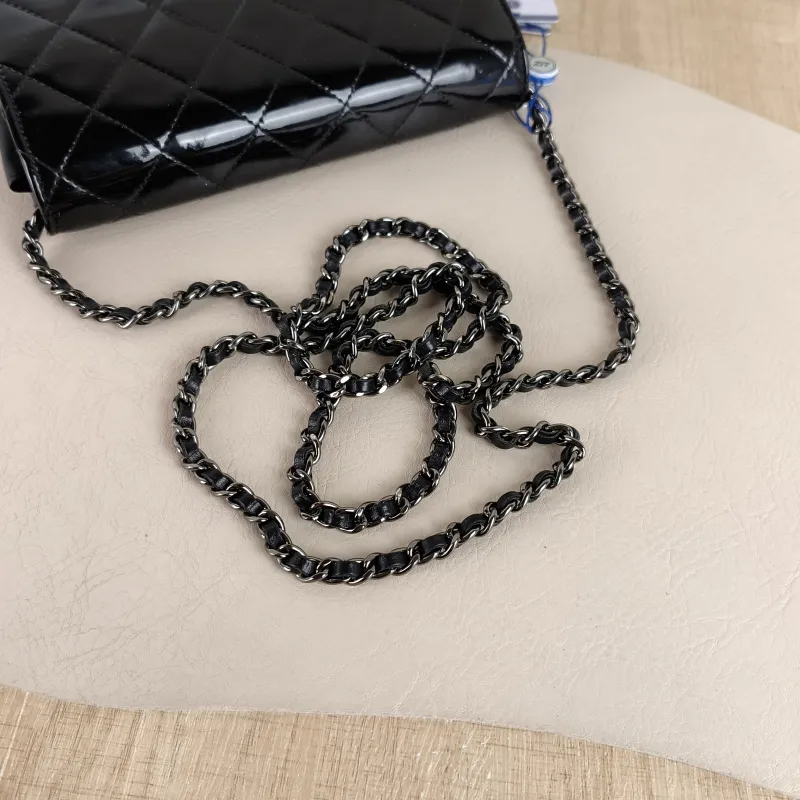 Chanel Crossbody Bag Classic Flap WOC CF WOCWOC Bag Black Patent Leather One Size 19.2 × 3.5 × 12.3 cm 19 — detail view 7 of 12