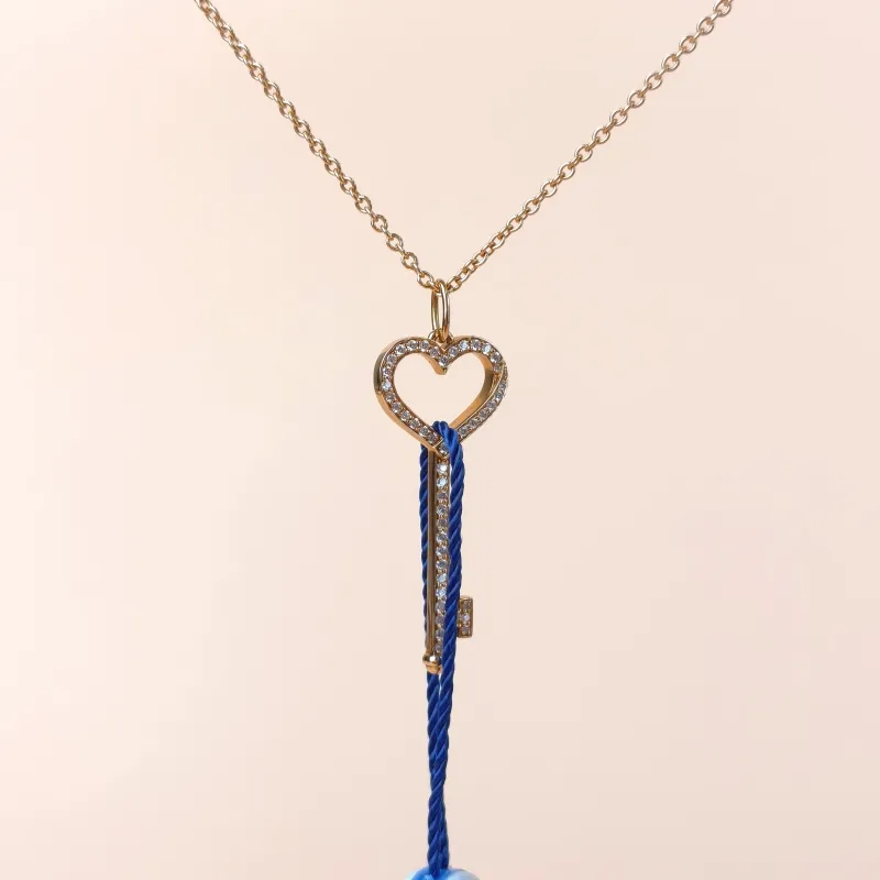Tiffany&Co. Necklace Keys Collection Necklace Pendant Rose Gold Diamond18KR ose Gold One Size46cm Pendant3.2cm