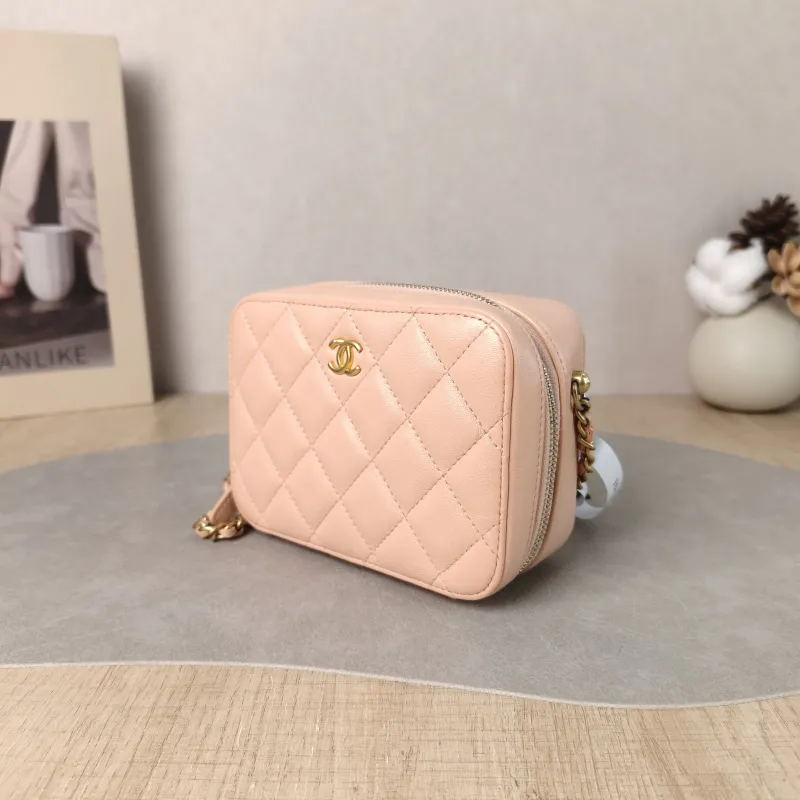 Chanel Crossbody Bag Camera Bag Pink Lambskin One Size 14.5 × 6 × 10.5 cm 31 — cover view 5 of 5