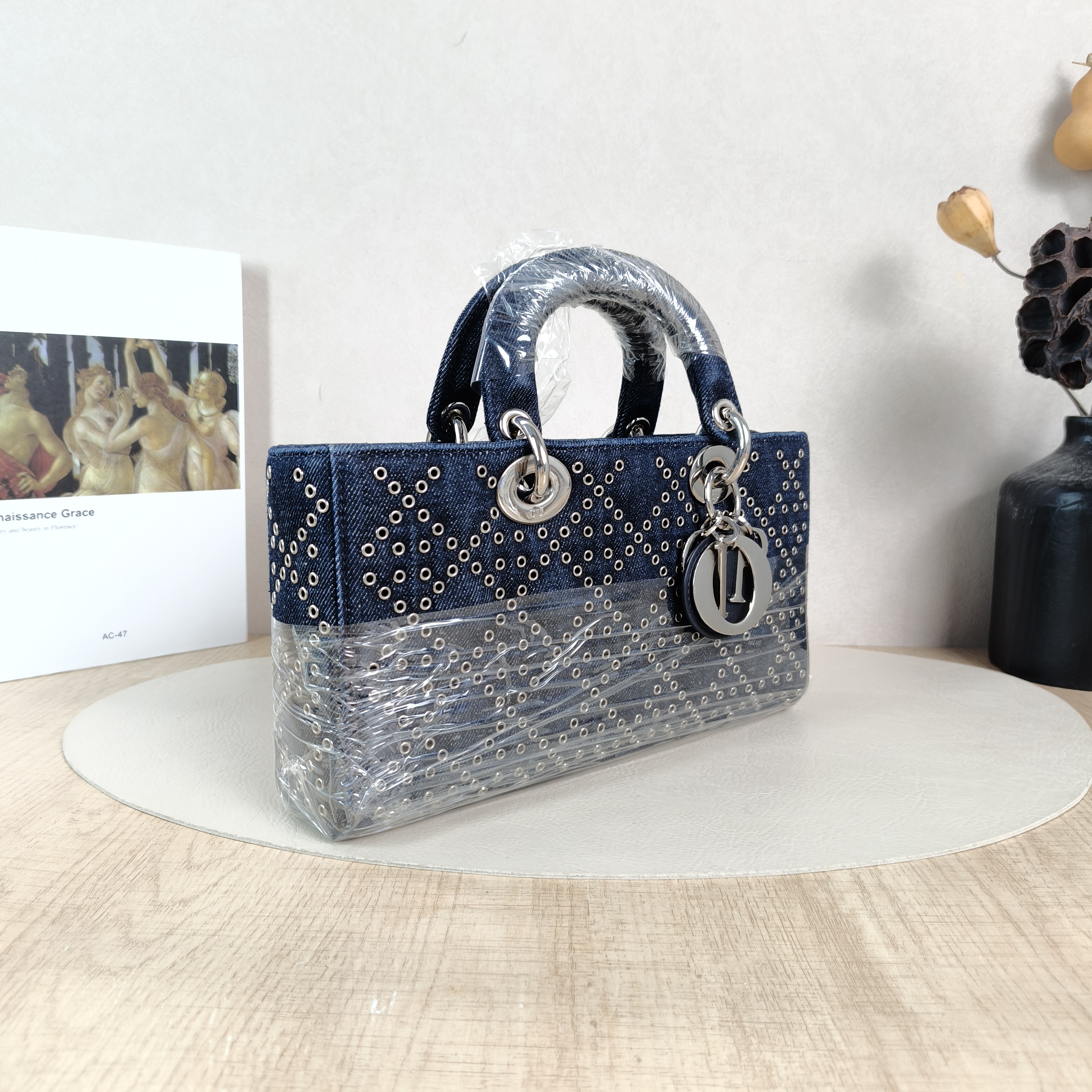 DIOR Crossbody Bag Lady D-Joy Blue Medium26 × 5 × 13.5 cm — cover view 3 of 6