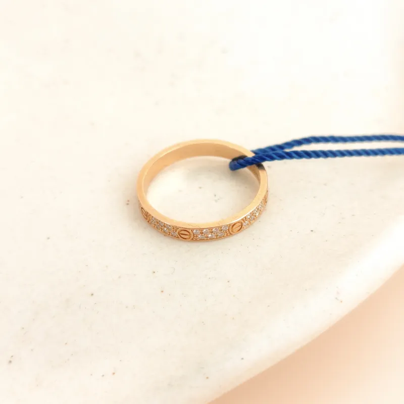 CARTIER Ring Love Yellow Gold 18KY ellow Gold Diamond Mini 50 — cover view 6 of 8