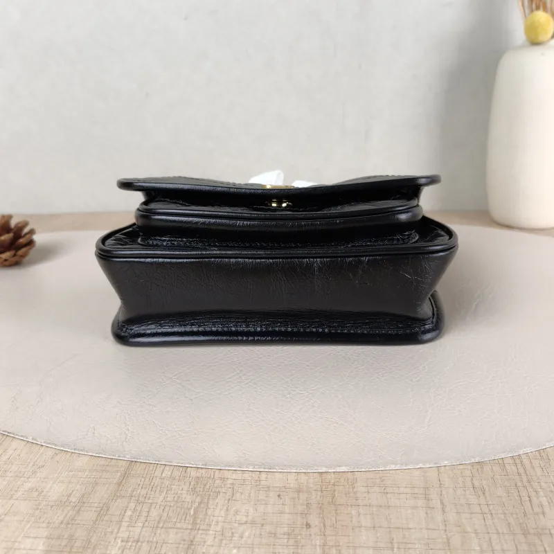 SAINT LAURENT Crossbody Bag Niki Black Waxed Leather Calfskin Mini 18 × 5 × 12.5 cm — cover view 5 of 5