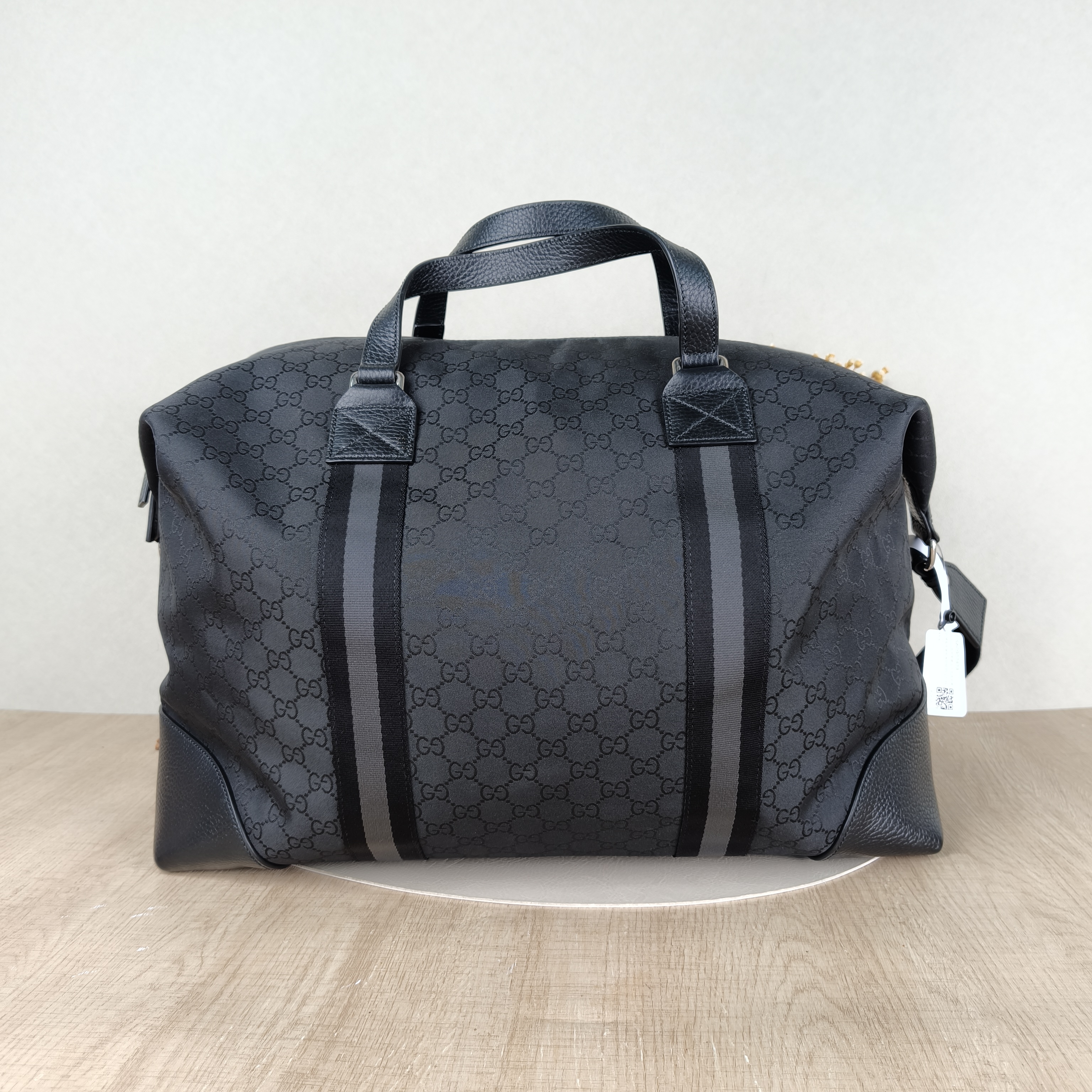 GUCCI Top Handle Bag Top Handle Crossbody Bag Black Canvas 45 × 23 × 35 cm