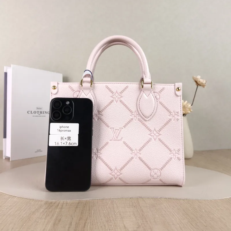 Louis Vuitton Shoulder Bag Onthego Pink Calfskin Small 25 × 11.5 × 19 cm — cover view 4 of 5