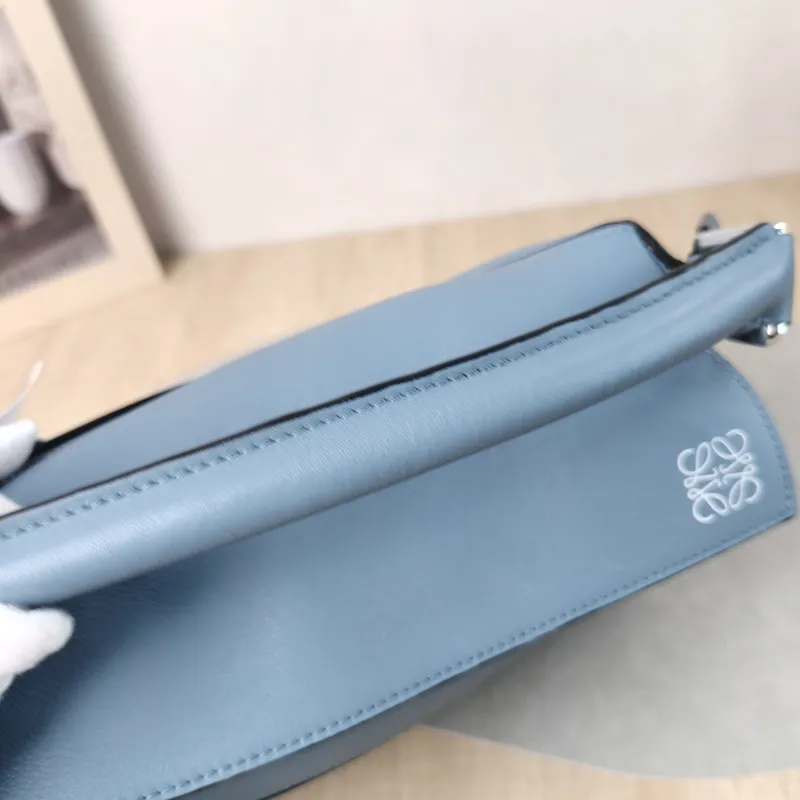 LOEWE Crossbody Bag Puzzle Blue CC alfskin Small 24 × 10.5 × 16.5 cm — detail view 6 of 16