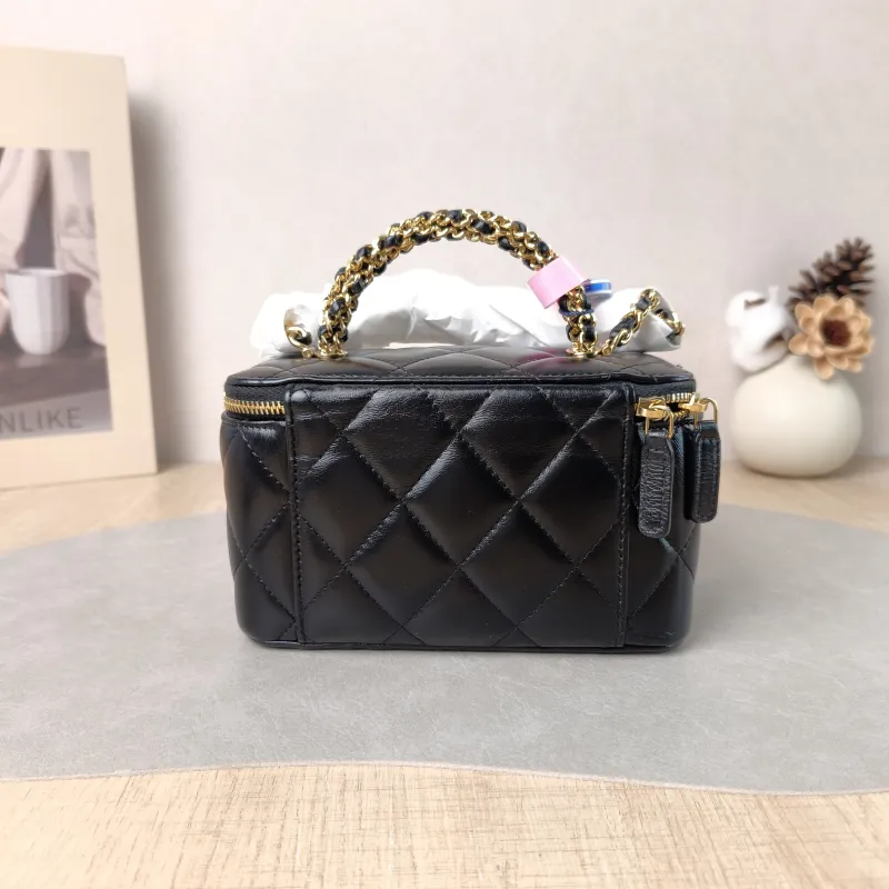 Chanel Crossbody Bag Black Waxed Leather Mini 16 × 8 × 9.5 cm — cover view 5 of 5