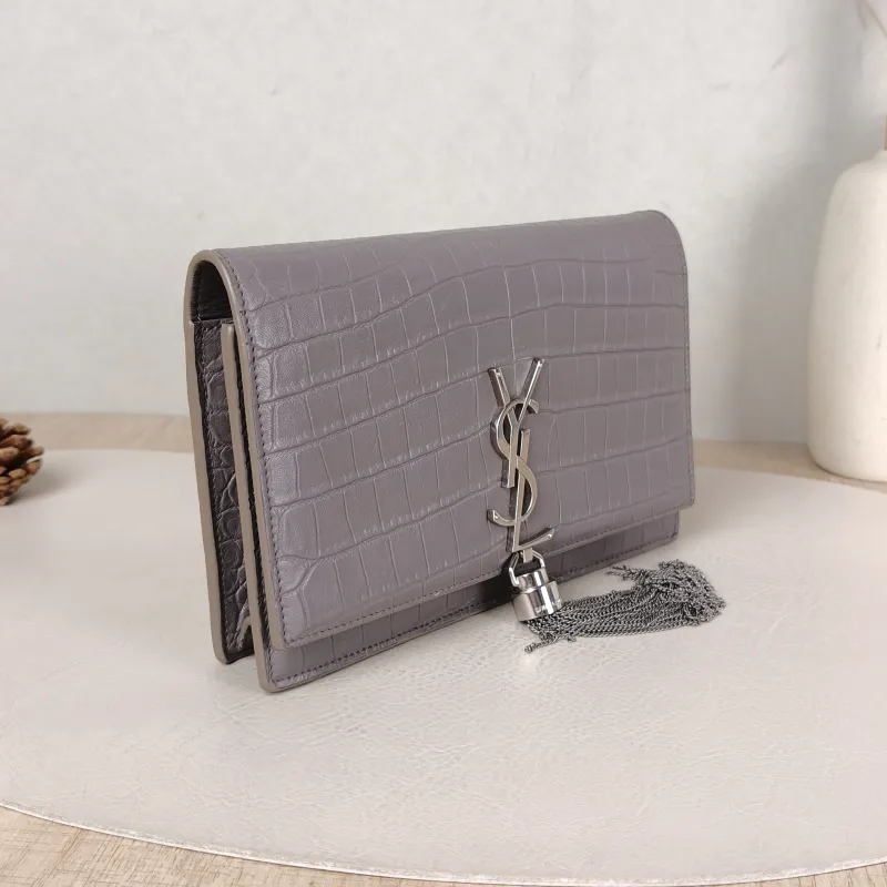 SAINT LAURENT Crossbody Bag KATE Edition Brown Calfskin Small 20 × 5 × 12.5 cm — cover view 2 of 5