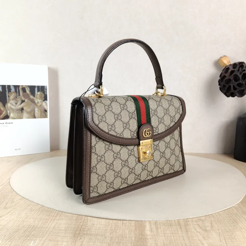 GUCCI Top Handle Bag Ophidia GG Messenger Bag Monogram PVC Medium 25 × 7 × 17.5 cm — cover view 5 of 6