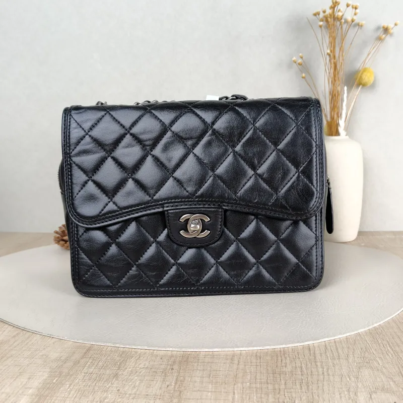 Chanel Crossbody Bag cf Collection Crossbody Bag Black Calfskin 25 × 10 × 18 cm 18
