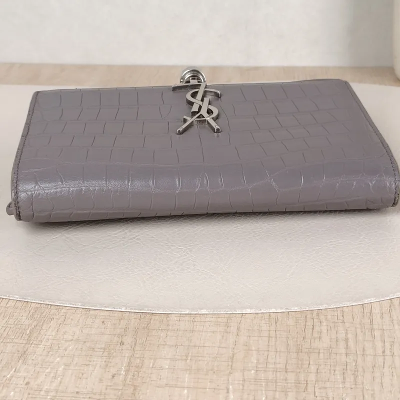 SAINT LAURENT Crossbody Bag KATE Edition Brown Calfskin Small 20 × 5 × 12.5 cm — detail view 10 of 11