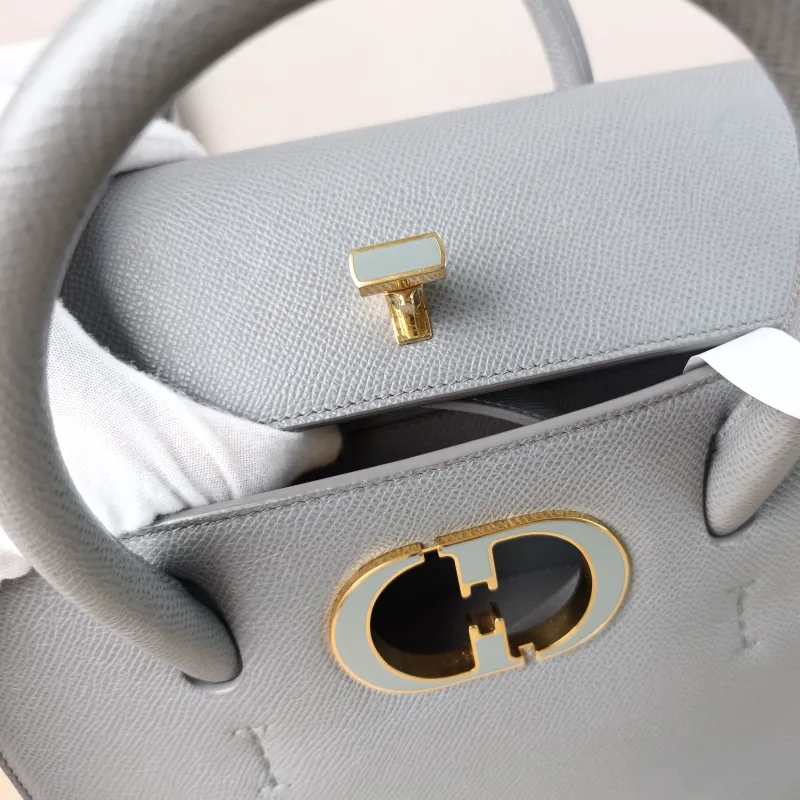 DIOR Top Handle Bag St Honore Tote Bag Grey Calfskin Medium25 × 12 × 19 cm — detail view 3 of 15