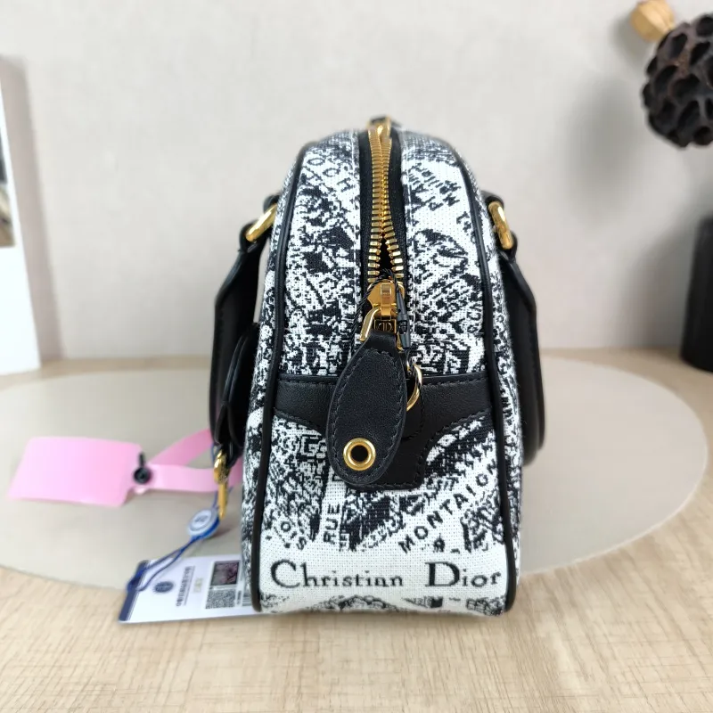 DIOR Top Handle Bag D-Vibe Bowling Bag Colorblock Canvas Small 25 × 9.5 × 16 cm — detail view 1 of 11