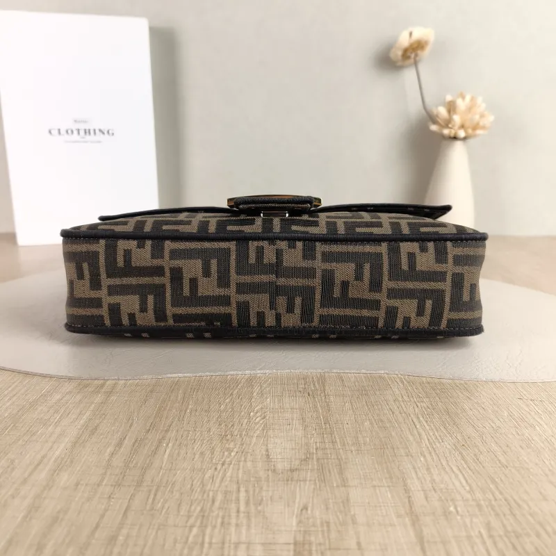 FENDI Crossbody Bag Baguette Baguette Bag Brown Canvas Medium 27 × 6 × 15 cm — cover view 2 of 6