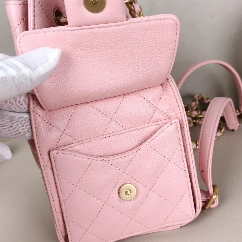 Chanel Backpack25bag Backpack Pink Grained Calfskin Medium23 × 14 × 23 cm — detail view 4 of 12