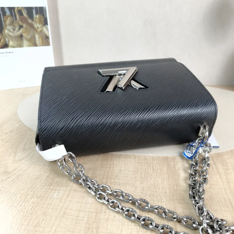Louis Vuitton Crossbody Bag Twist Black Epi Embossed Calfskin Medium 23 × 9.5 × 17 cm — detail view 11 of 13