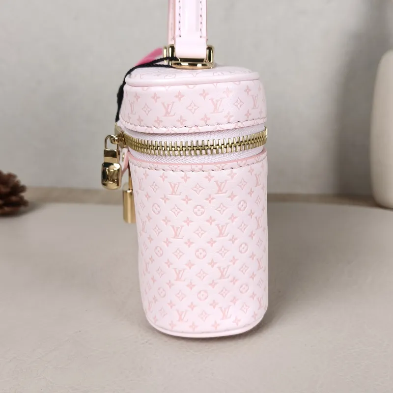 Louis Vuitton Shoulder Bag VANITY POUCH Cosmetic Bag Pink Calfskin One Size 19 × 6.5 × 11.5 cm — detail view 8 of 14